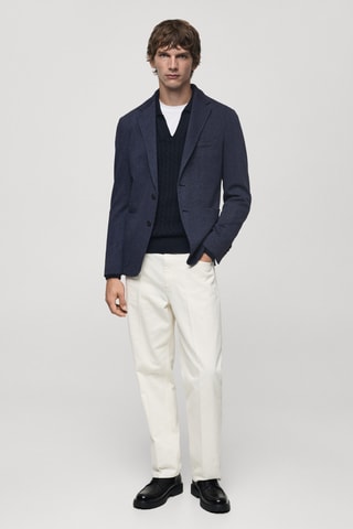 Veste chevrons slim-fit - Bleu marine