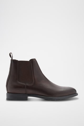Bottines chelsea cuir effet patiné - Marron
