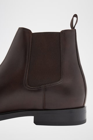 Bottines chelsea cuir effet patiné - Marron