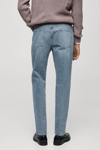 Jean regular-fit effet usé - Bleu pétrole