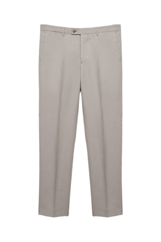 Pantalon costume slim-fit mélange de lin - Gris clair