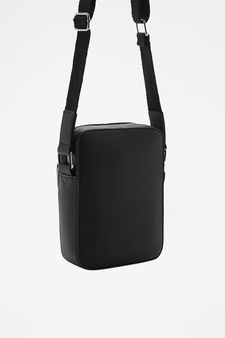 Sac bandoulière similicuir effet grainé - Noir
