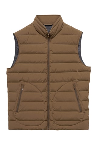 Gilet matelassé rembourrage plumes - Marron