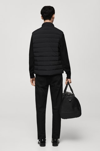 Gilet matelassé rembourrage plumes - Noir