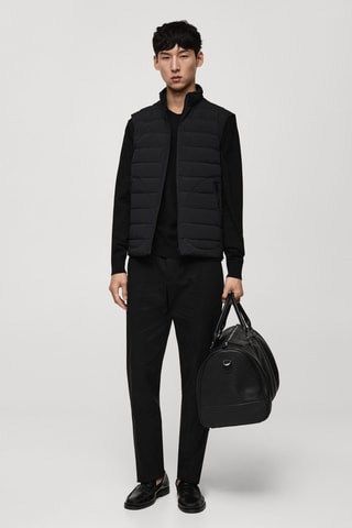 Gilet matelassé rembourrage plumes - Noir