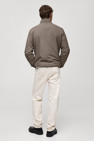 Reversible quilted water-repellent reversible jacket - Kaki