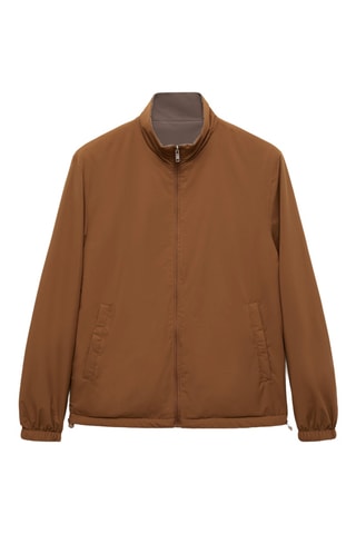 Reversible quilted water-repellent reversible jacket - Kaki