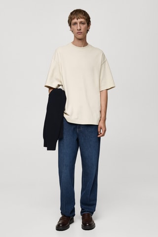 T-shirt 100 % coton oversize - Écru