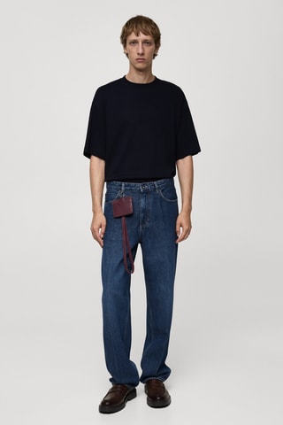 T-shirt 100 % coton oversize - Bleu marine
