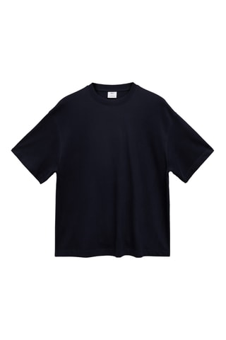 T-shirt 100 % coton oversize - Bleu marine