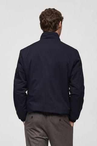Reversible quilted water-repellent reversible jacket - Bleu marine