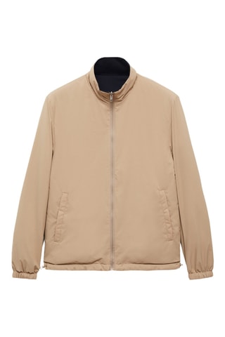 Reversible quilted water-repellent reversible jacket - Bleu marine