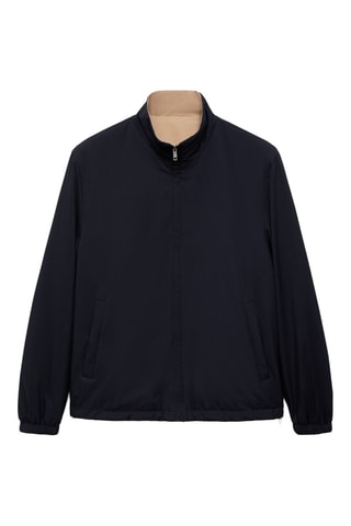 Reversible quilted water-repellent reversible jacket - Bleu marine