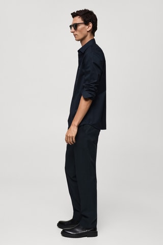 Chemise 100 % coton twill regular-fit - Bleu marine