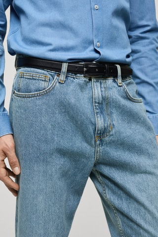Jean tapered-fit délavé clair - Bleu