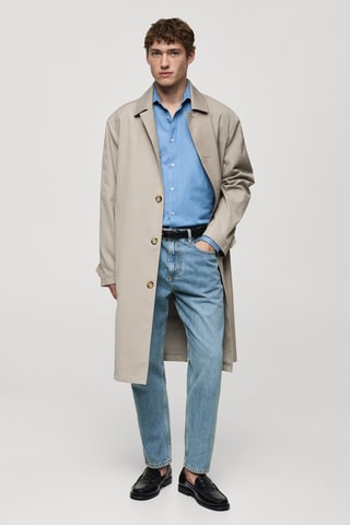 Jean tapered-fit délavé clair - Bleu