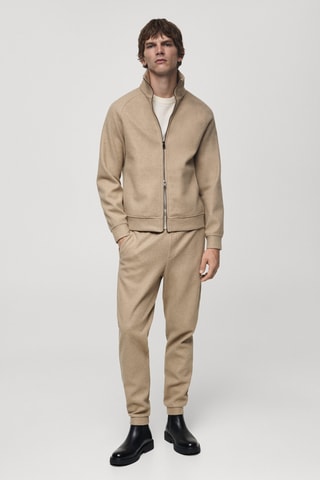 Veste zippée regular-fit - Beige