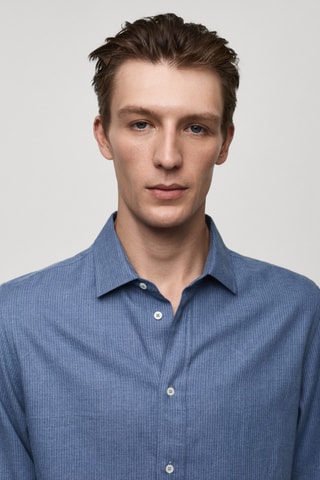 Chemise 100 % coton flanelle milleraies - Bleu