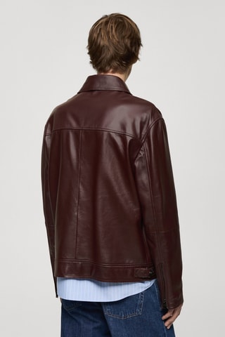 Blouson 100 % cuir nappa - Bordeaux