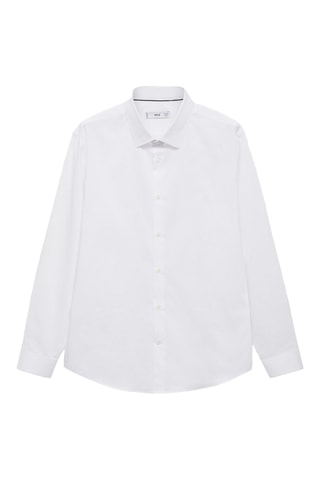 Chemise regular-fit coton stretch - Blanc