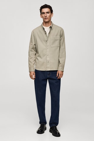 Surchemise jean poche - Vert
