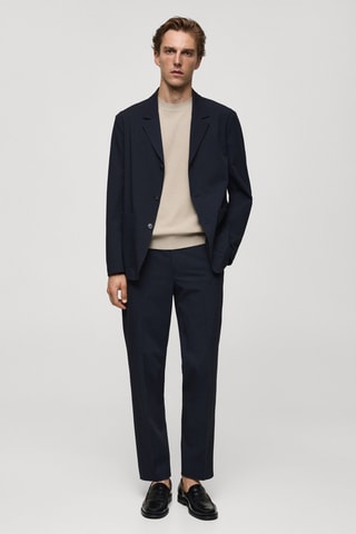 Veste slim-fit poches - Bleu marine