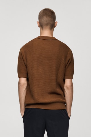 Polo maille moyenne structure coton - Café