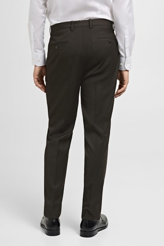 Pantalon costume slim-fit tissu comfort stretch - Marron