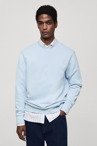 Sweat-shirt regular-fit 100 % coton - Bleu clair