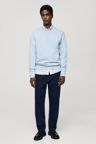 Sweat-shirt regular-fit 100 % coton - Bleu clair