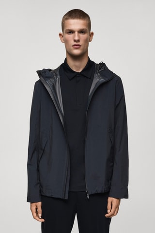 Veste capuche imperméable - Bleu marine