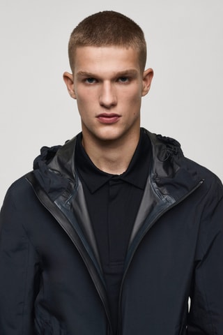 Veste capuche imperméable - Bleu marine