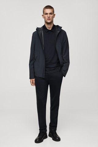 Veste capuche imperméable - Bleu marine