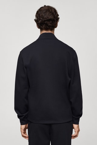 Bomber sweatshirt with anti-odour technology - Bleu marine