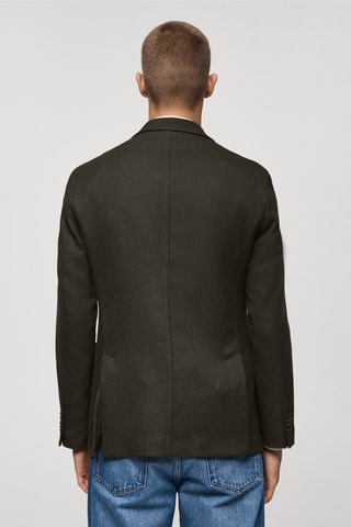 Veste croisée chevrons slim-fit - Vert