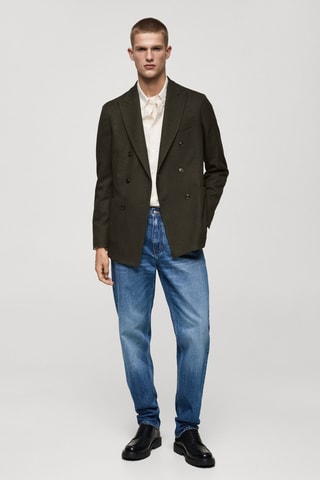 Veste croisée chevrons slim-fit - Vert