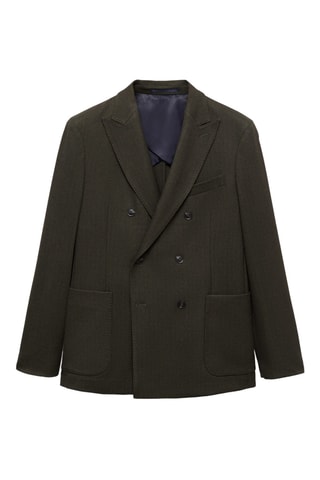 Veste croisée chevrons slim-fit - Vert