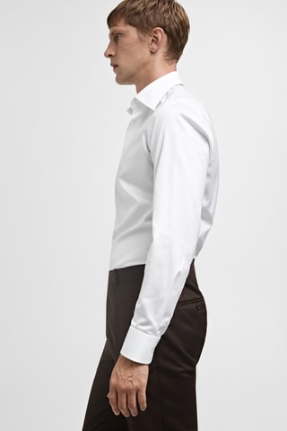 Chemise costume slim fit coton - Blanc