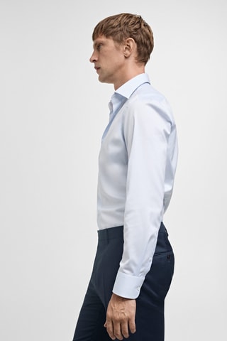 Chemise costume slim fit coton - Bleu clair