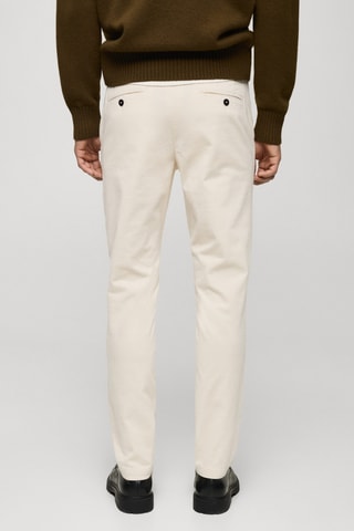 Pantalon velours côtelé slim-fit - Écru