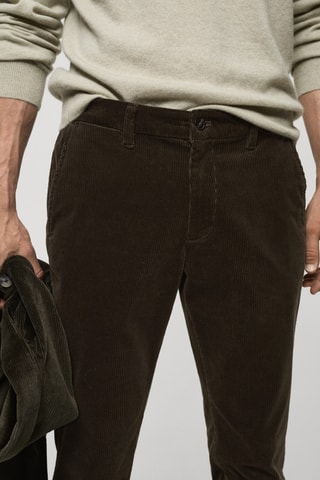 Pantalon velours côtelé slim-fit - Kaki