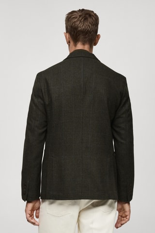 Veste slim-fit laine mélangée - Kaki
