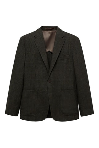 Veste slim-fit laine mélangée - Kaki