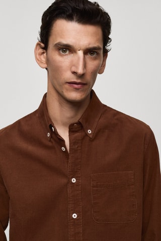 Chemise velours milleraies classic-fit - Marron