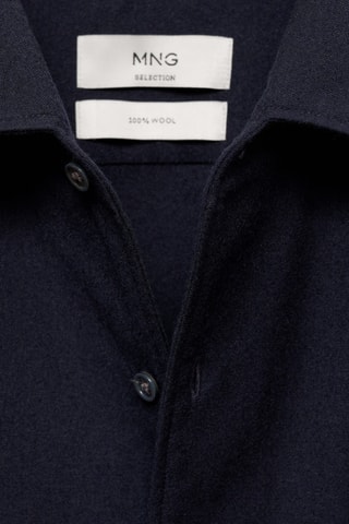 Chemise 100 % laine poche - Bleu marine