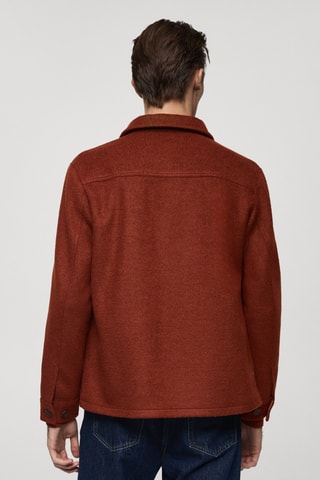 Veste laine à poches - Orange foncé