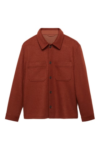 Veste laine à poches - Orange foncé