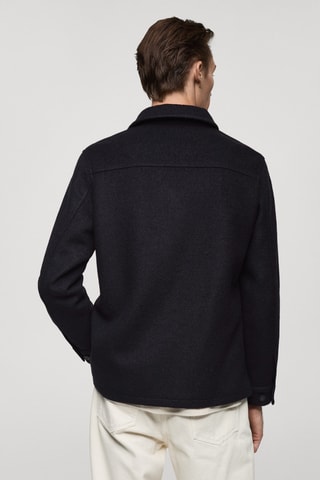 Veste laine à poches - Bleu marine