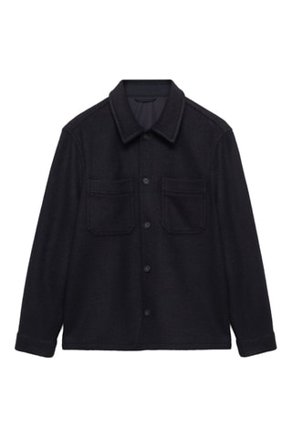 Veste laine à poches - Bleu marine