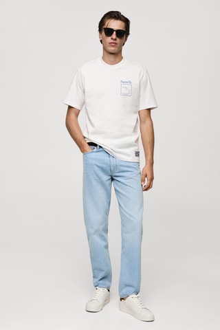 T-shirt regular-fit coton imprimé - Blanc